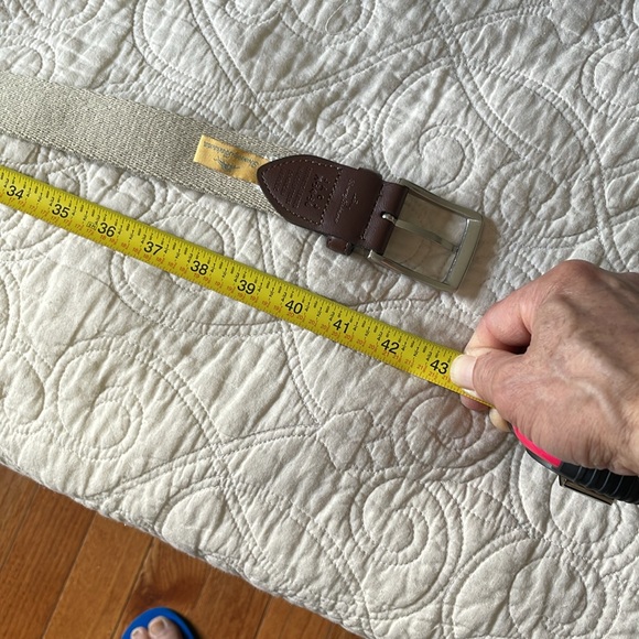 Tommy Bahama Men’s Canvas & Leather Football Belt - Picture 7 of 8